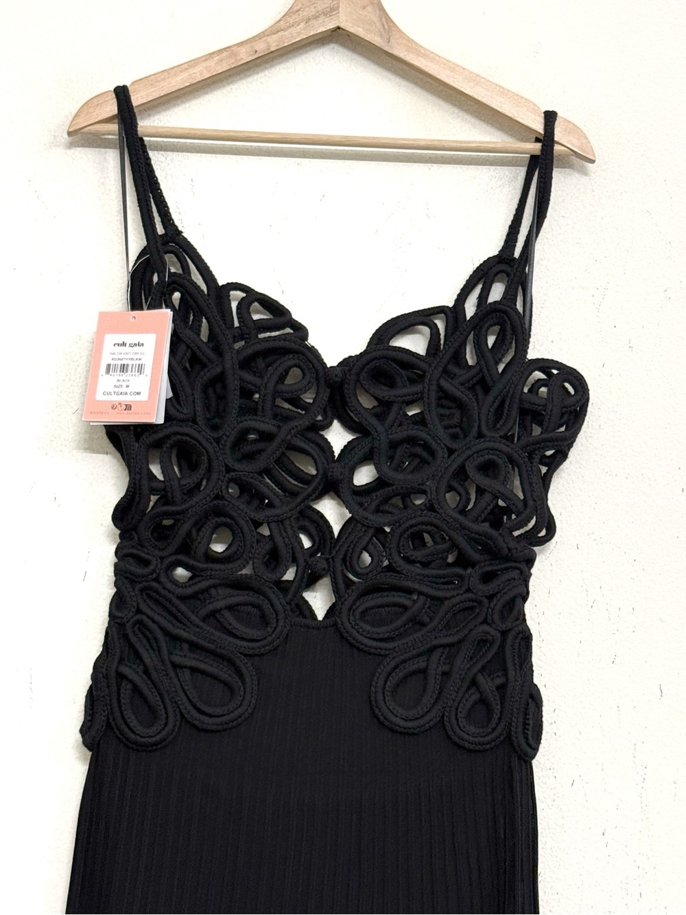 NWT Cult Gaia Nalda sculptural Crochet Knit Midi Dress Black Size M - Picture 11 of 16